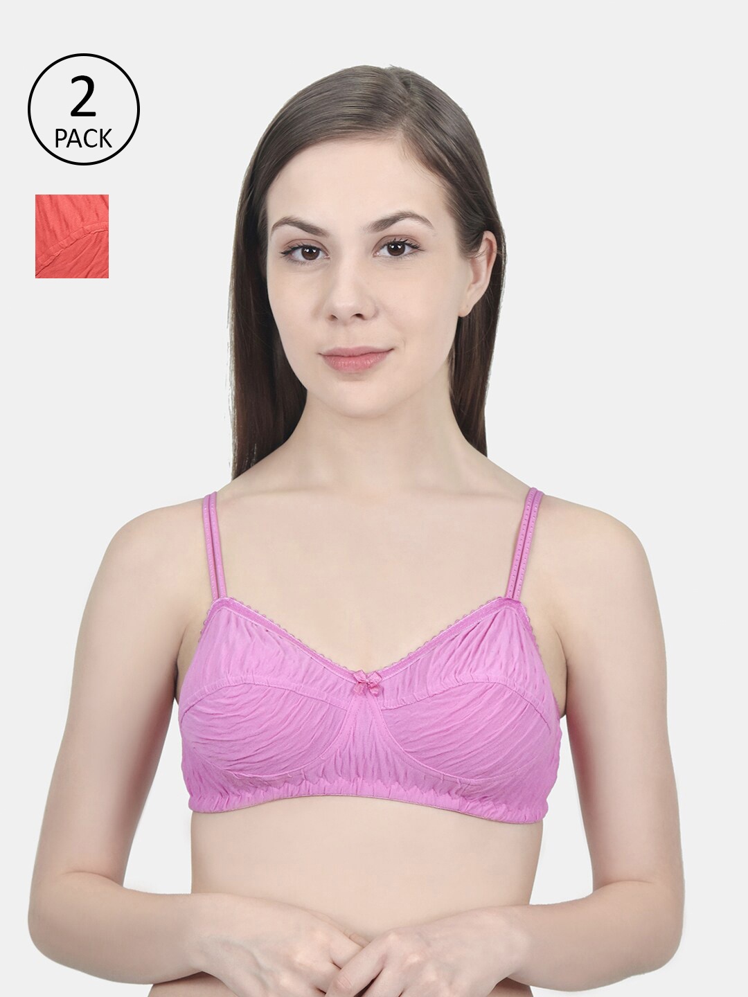 Innocence Pink & Orange Non-Padded Cut & Sew Bra With Dry-Fit Technology Pack Of 2
Innocence Pink & Orange Non-Padded Cut & Sew Bra With Dry-Fit Technology Pack Of 2