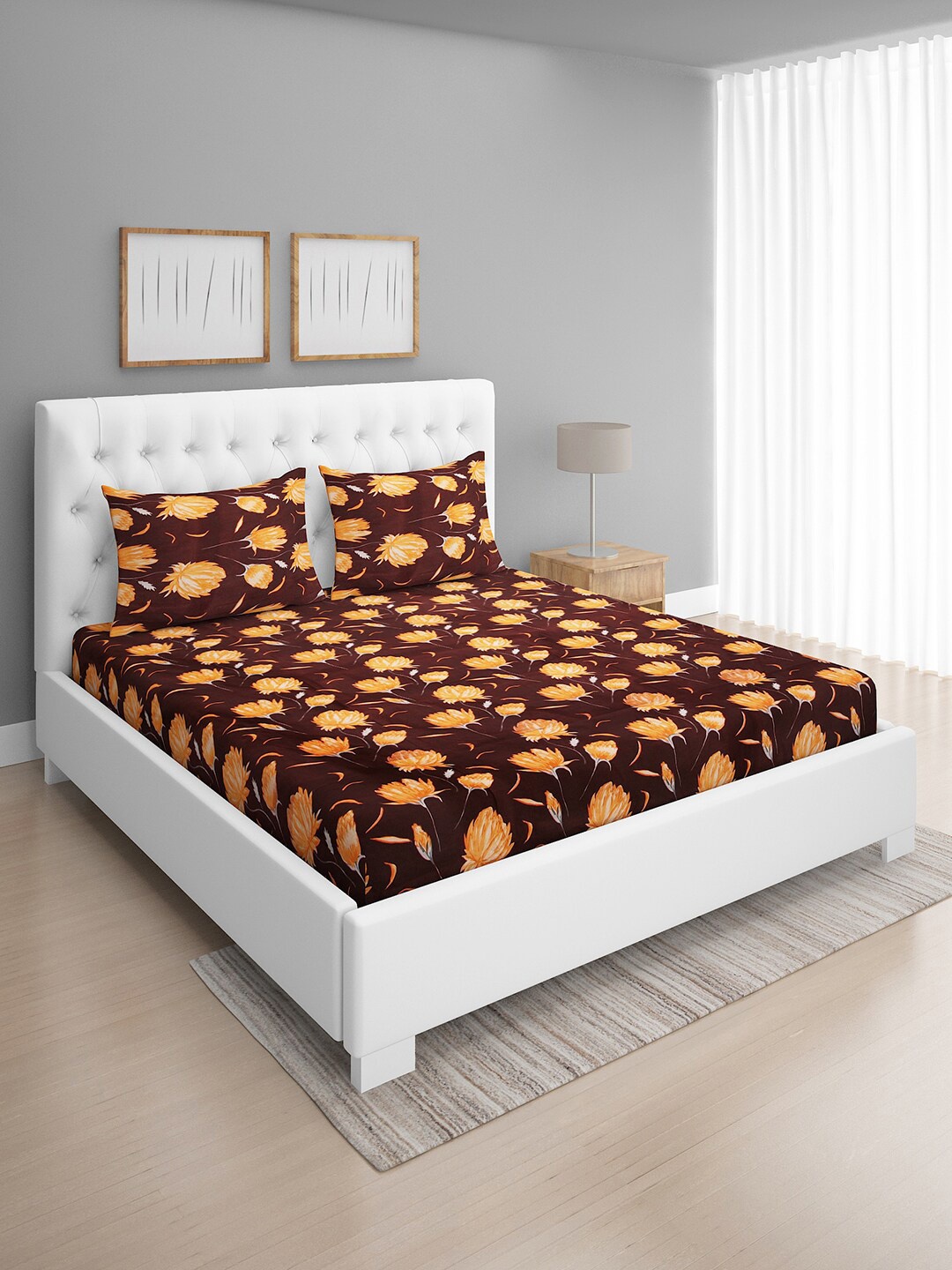 ROMEE Brown & Orange Floral 144 TC Microfiber Queen Bedsheet with 2 Pillow Covers
ROMEE Brown & Orange Floral 144 TC Microfiber Queen Bedsheet with 2 Pillow Covers