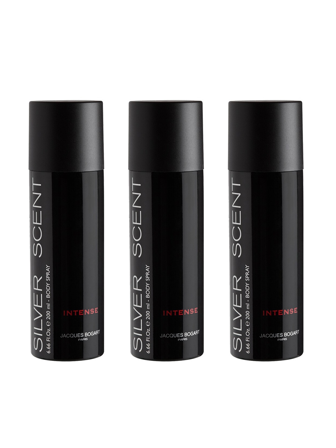 JACQUES BOGART Men Set of 3 Silver Scent Intense Deodorant Body Spray - 200 ml Each, Black
JACQUES BOGART Men Set of 3 Silver Scent Intense Deodorant Body Spray - 200 ml Each, Black