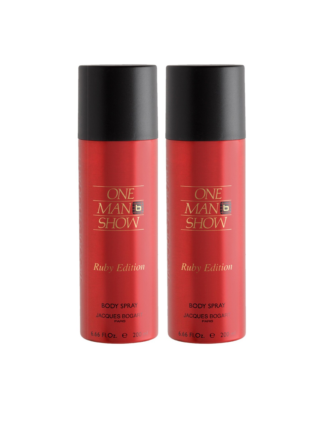 JACQUES BOGART Men Set of 2 One Man Show Ruby Deodorant Body Spray - 200 ml Each, Red
JACQUES BOGART Men Set of 2 One Man Show Ruby Deodorant Body Spray - 200 ml Each, Red
