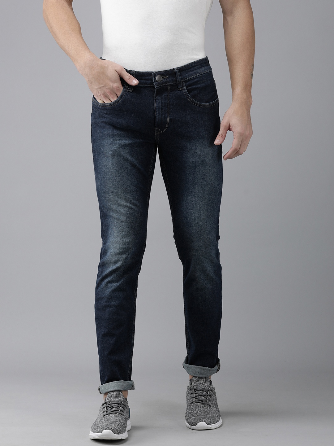 U.S. Polo Assn. Denim Co. Men Blue Brandon Slim Tapered Fit Light Fade Stretchable Jeans