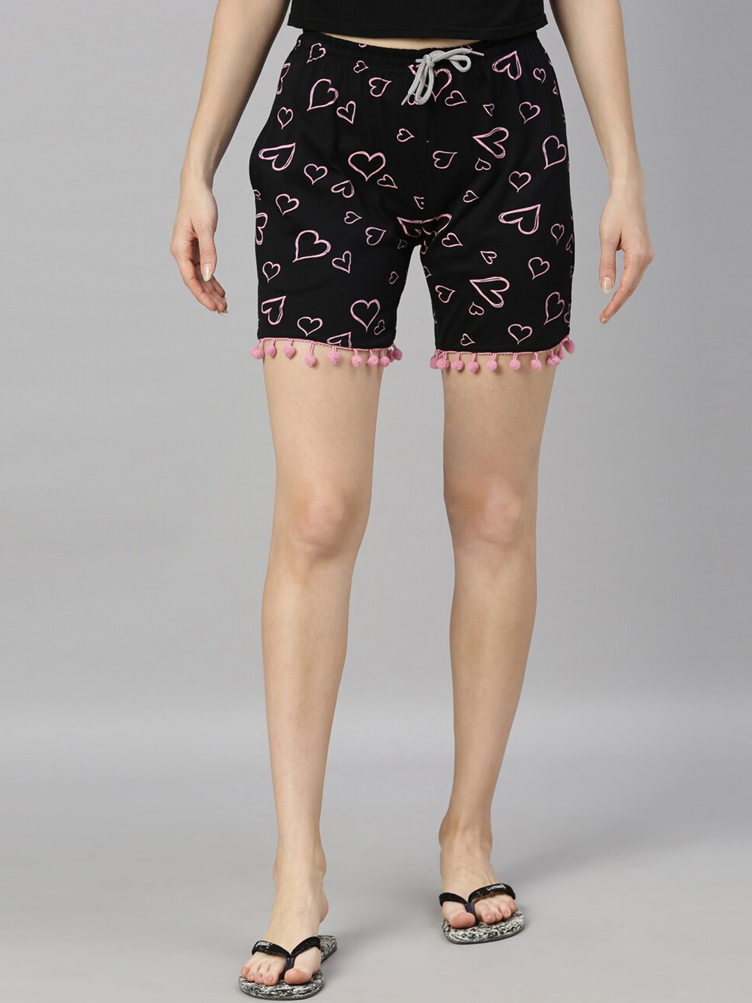 Kryptic Women Black Printed Shorts