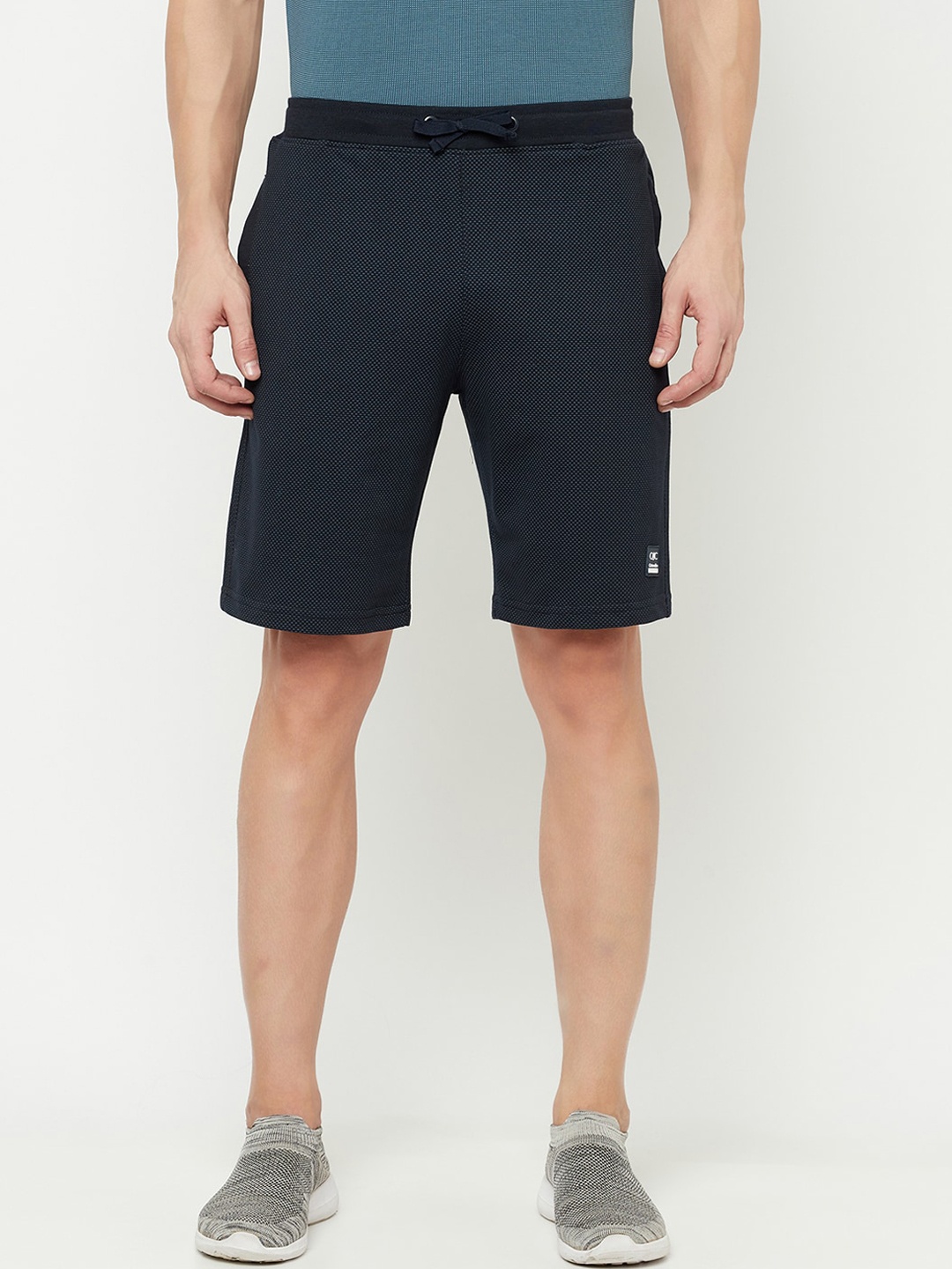 Octave Men Navy Blue Regular Fit Solid Sports Shorts