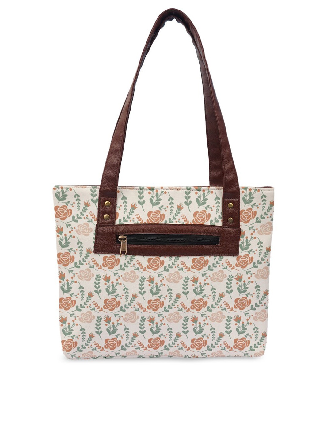 Crazy Corner White Floral Structured Handheld Bag