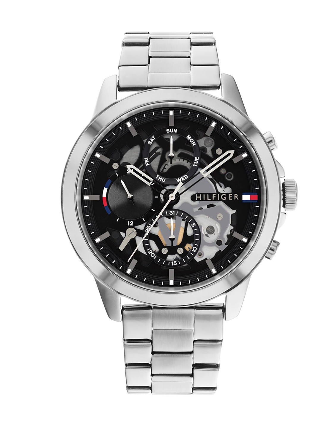 Tommy Hilfiger Men Embellished Dial & Stainless Steel Bracelet Style Straps Analogue Watch TH1710477, Black
Tommy Hilfiger Men Embellished Dial & Stainless Steel Bracelet Style Straps Analogue Watch TH1710477, Black