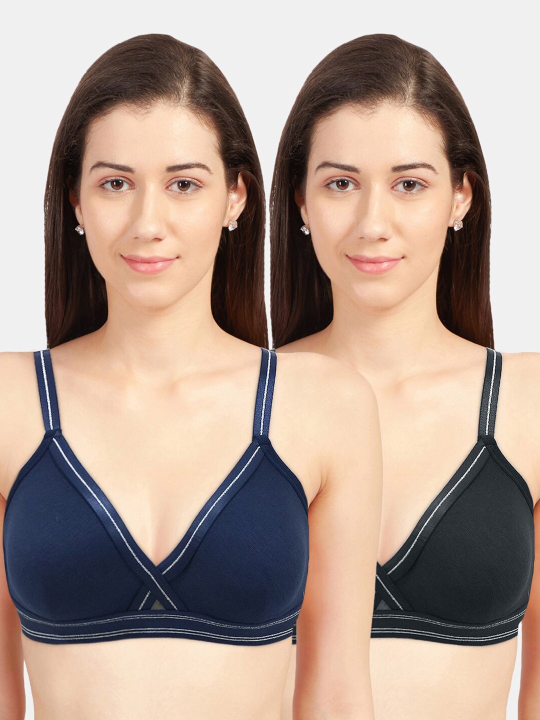 Sonari Pack Of 2 Non Padded Bras, Black
