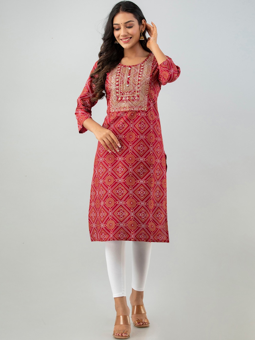 Fusion Threads Women Red Tribal Embroidered Cold-Shoulder Sleeves Mirror Work Floral Kurta
Fusion Threads Women Red Tribal Embroidered Cold-Shoulder Sleeves Mirror Work Floral Kurta
