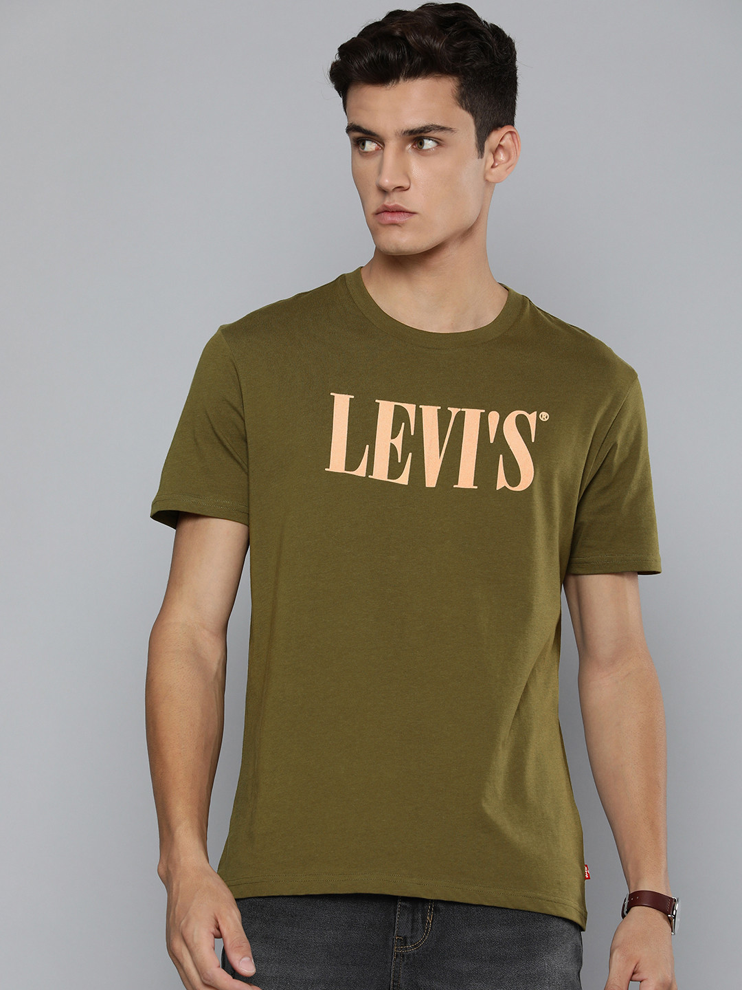 Levis Men Olive Green Typography Printed Pure Cotton Casual T-shirt
Levis Men Olive Green Typography Printed Pure Cotton Casual T-shirt