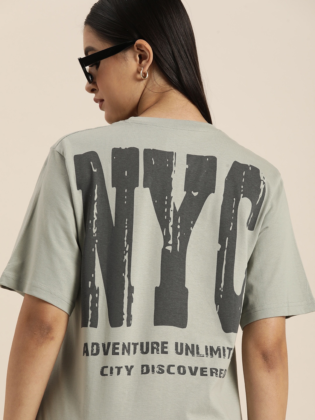 Difference of Opinion Women Grey Back Typography Print Oversized Cotton Longline T-shirt
Difference of Opinion Women Grey Back Typography Print Oversized Cotton Longline T-shirt