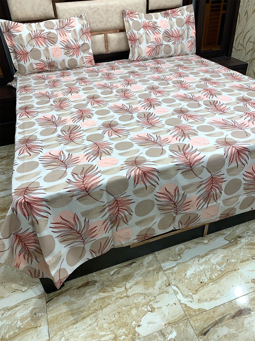 Pure Decor Brown & Blue Floral 300 TC Queen Pure Cotton Bedsheet with 2 Pillow Covers
Pure Decor Brown & Blue Floral 300 TC Queen Pure Cotton Bedsheet with 2 Pillow Covers