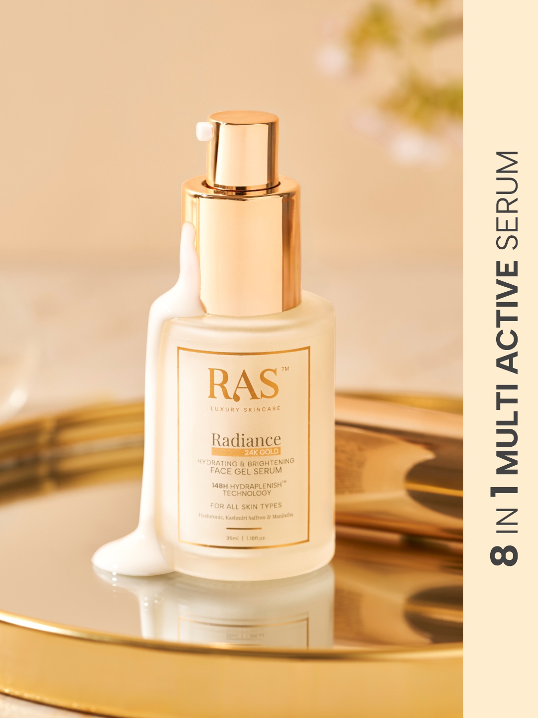 RAS LUXURY OILS Radiance 24K Gold Brightening & Hydrating Face Gel Serum - 35ml, Yellow
RAS LUXURY OILS Radiance 24K Gold Brightening & Hydrating Face Gel Serum - 35ml, Yellow