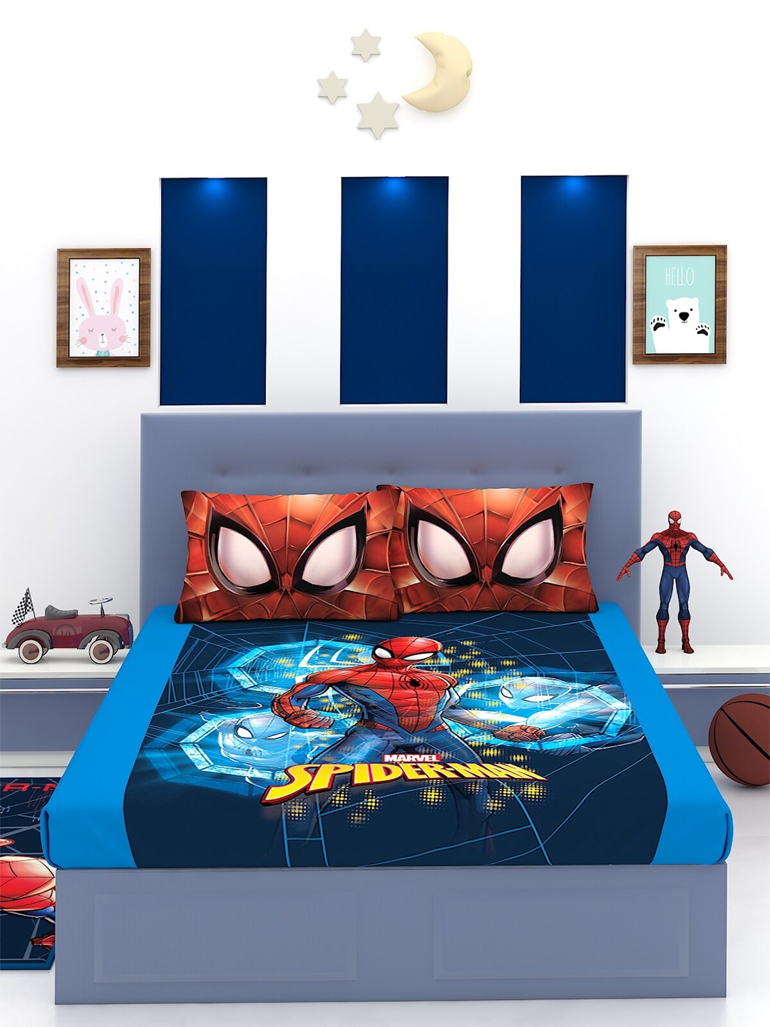 Marvel Blue & Red Cartoon Characters 180 TC Cotton King Bedsheet with 2 Pillow Covers
Marvel Blue & Red Cartoon Characters 180 TC Cotton King Bedsheet with 2 Pillow Covers