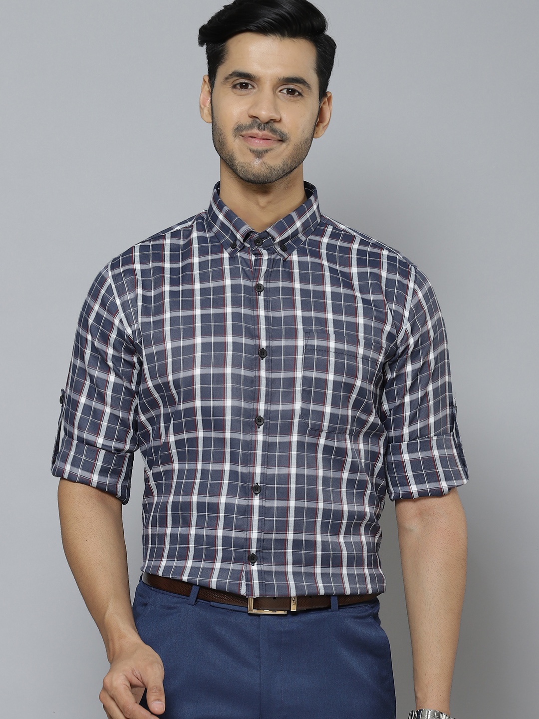 DENNISON Men Grey & White Pure Cotton Smart Slim Fit Tartan Checks Checked Formal Shirt
DENNISON Men Grey & White Pure Cotton Smart Slim Fit Tartan Checks Checked Formal Shirt