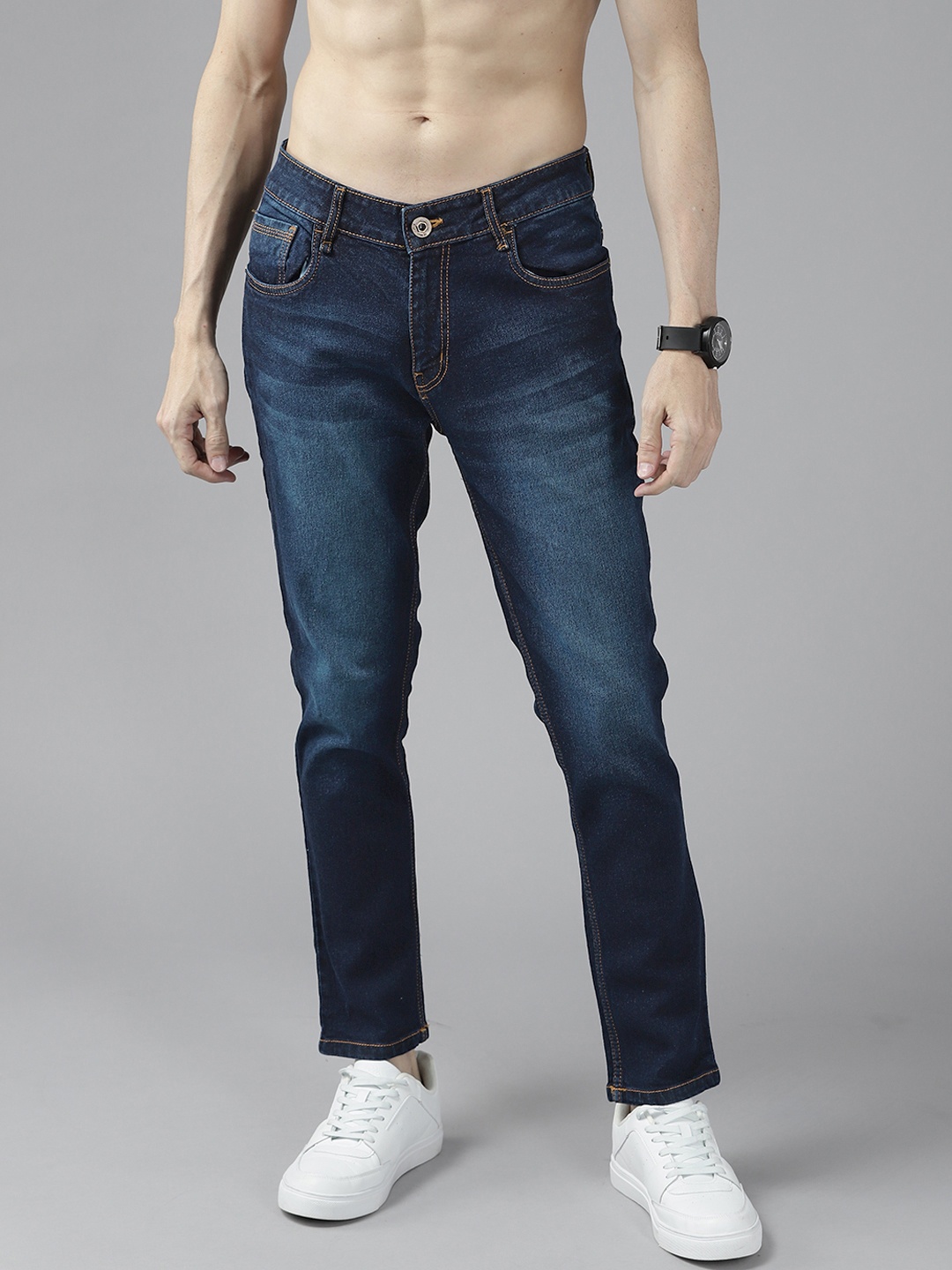 Roadster Men Navy Blue Skinny Fit Light Fade Stretchable Jeans