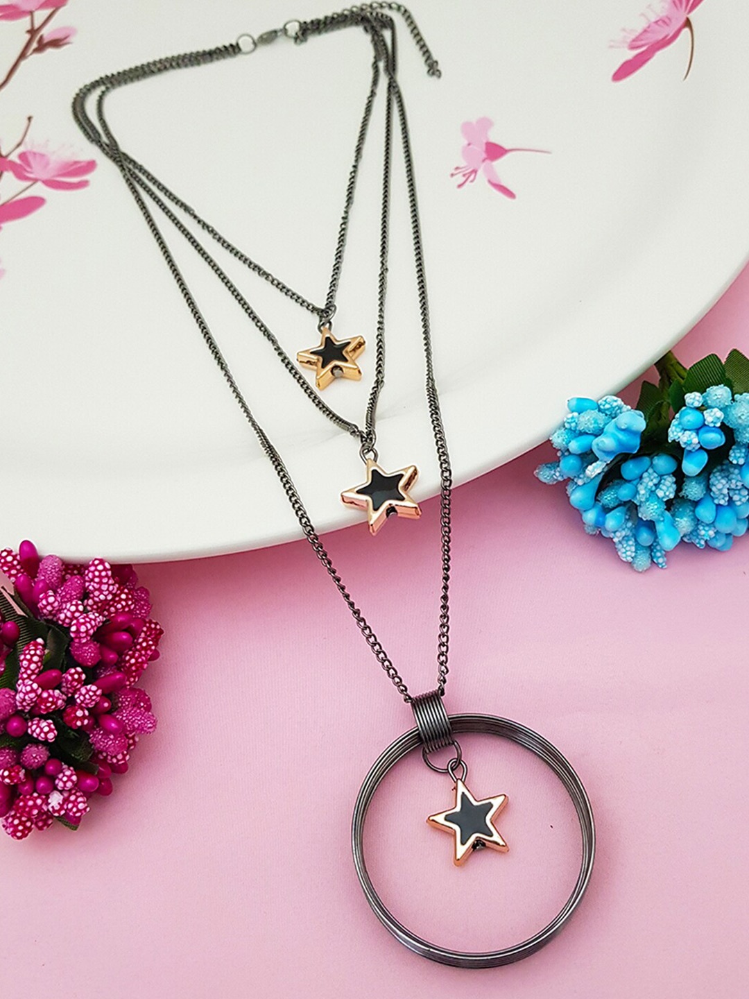 GRIIHAM Silver-Toned Layered Chain
