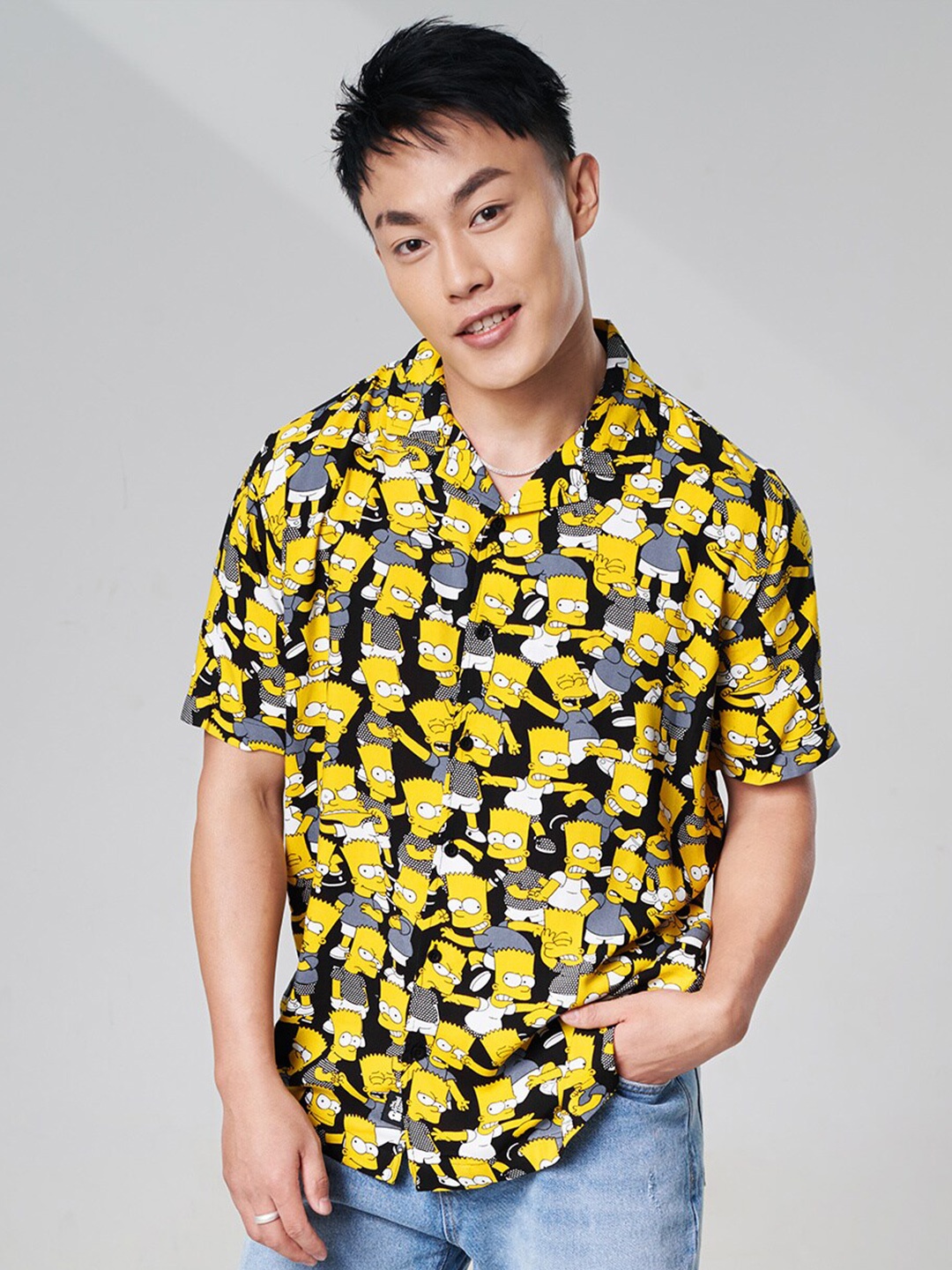 The Souled Store Men Black Printed Casual Shirt