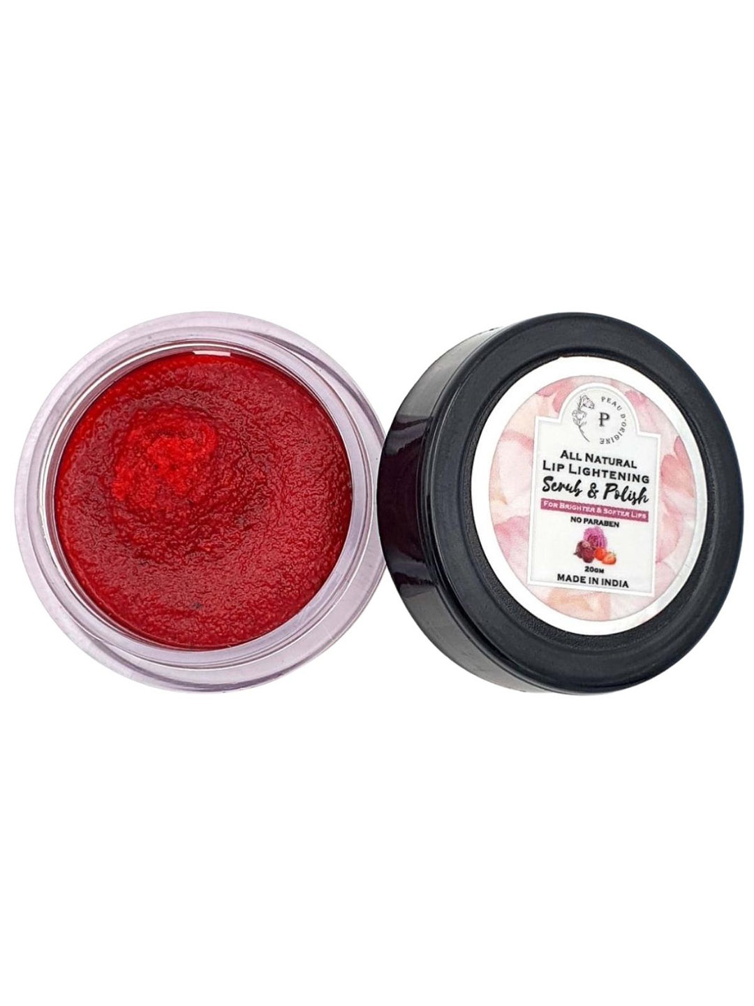 Peau D'origine Lip Scrub Balm Lightening & Brightening Dark Lips 20 gm, Maroon