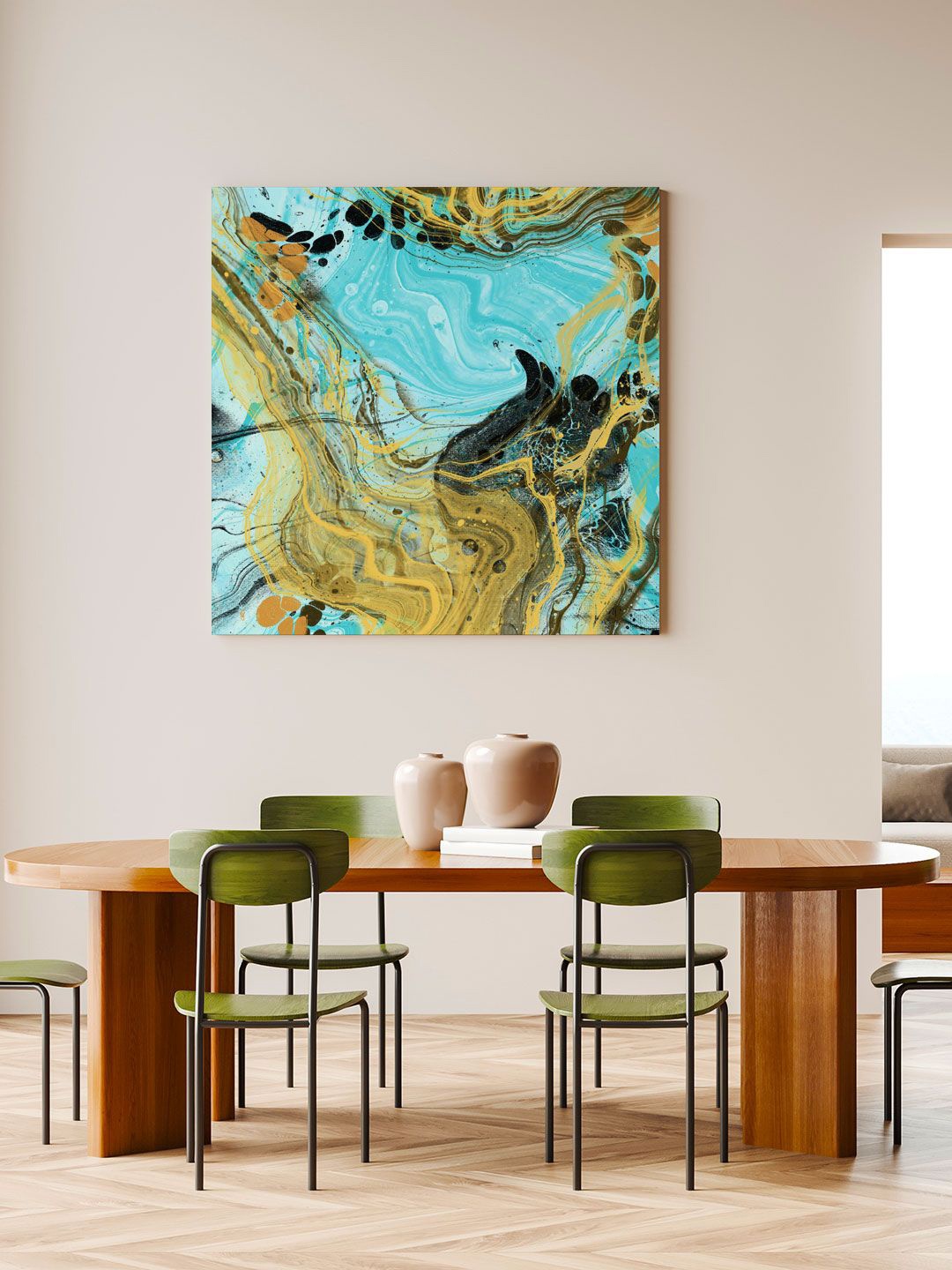 ARTSPACE Blue & Yellow Passion Wall Painting