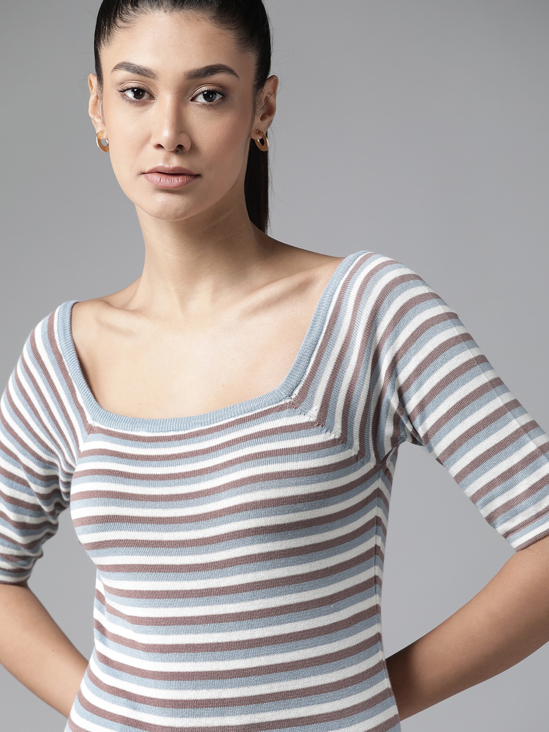 Roadster Blue & White Striped Top