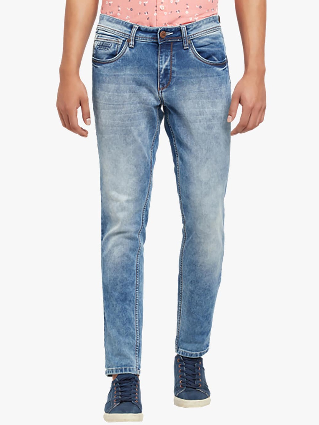 Blue Buddha Men Blue Slim Fit Heavy Fade Jeans