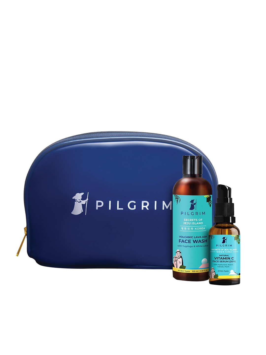 Pilgrim Set of Volcanic Lava Ash Face Wash & Natural Vitamin C Face Serum with Vanity Bag, Teal
Pilgrim Set of Volcanic Lava Ash Face Wash & Natural Vitamin C Face Serum with Vanity Bag, Teal