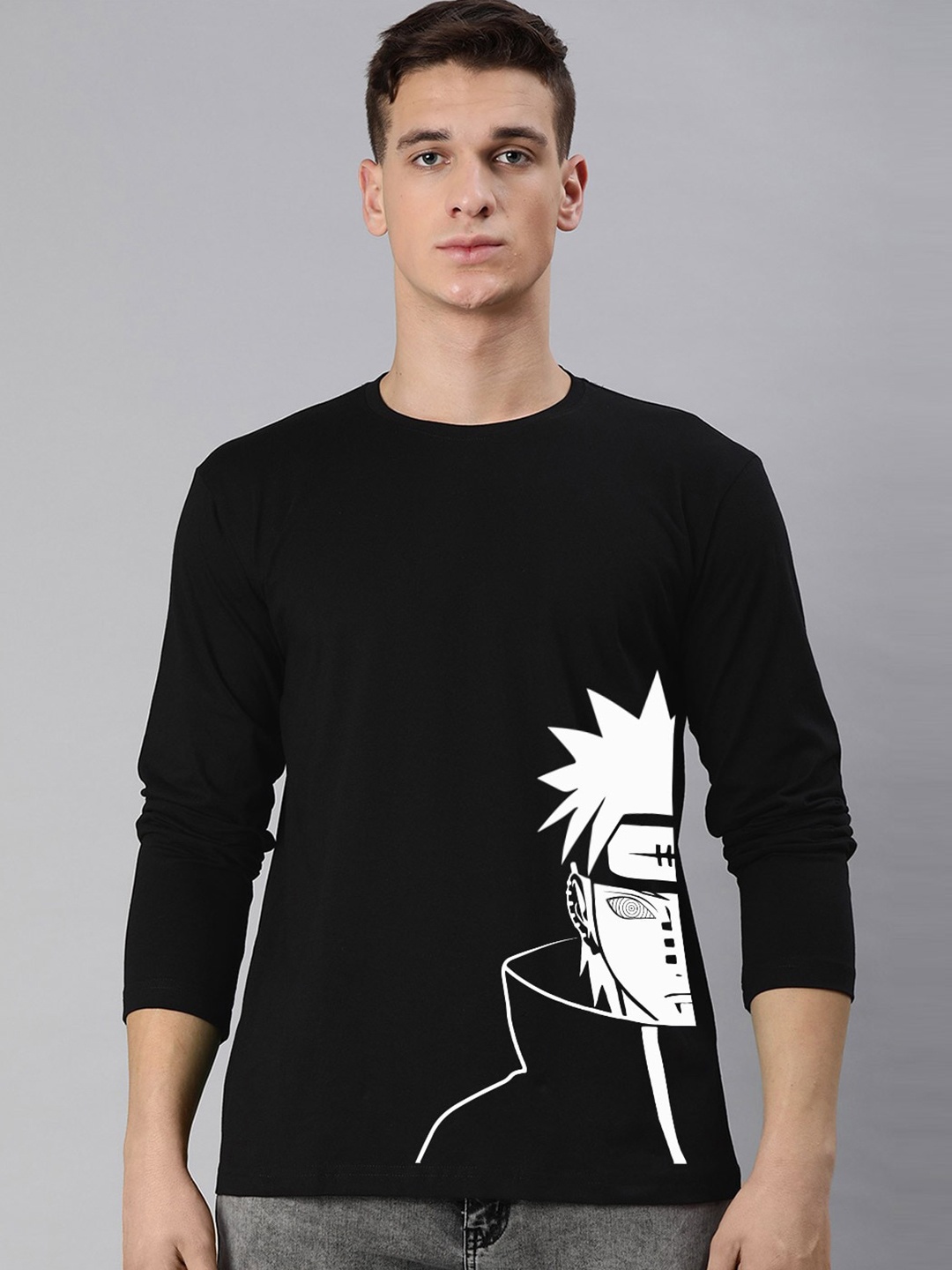 BE AWARA Men Black Printed T-shirt