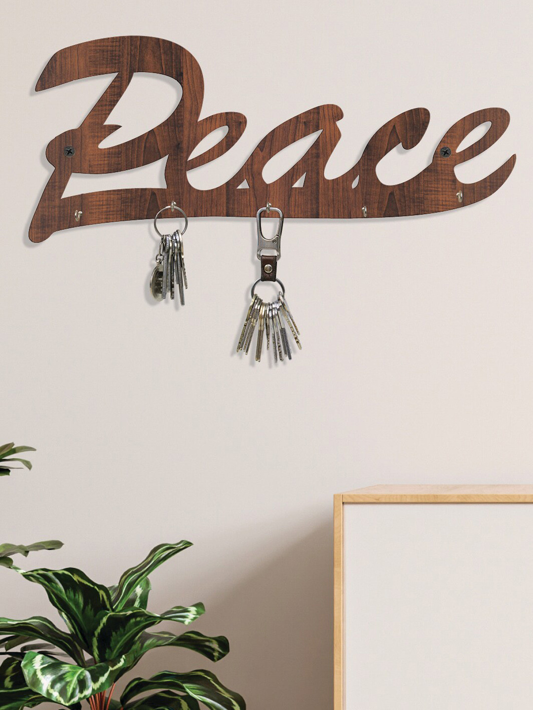 RANDOM Set of 2 Coffee Brown Solid Peace Wall Hanging Key Holder With 5 Hooks
RANDOM Set of 2 Coffee Brown Solid Peace Wall Hanging Key Holder With 5 Hooks