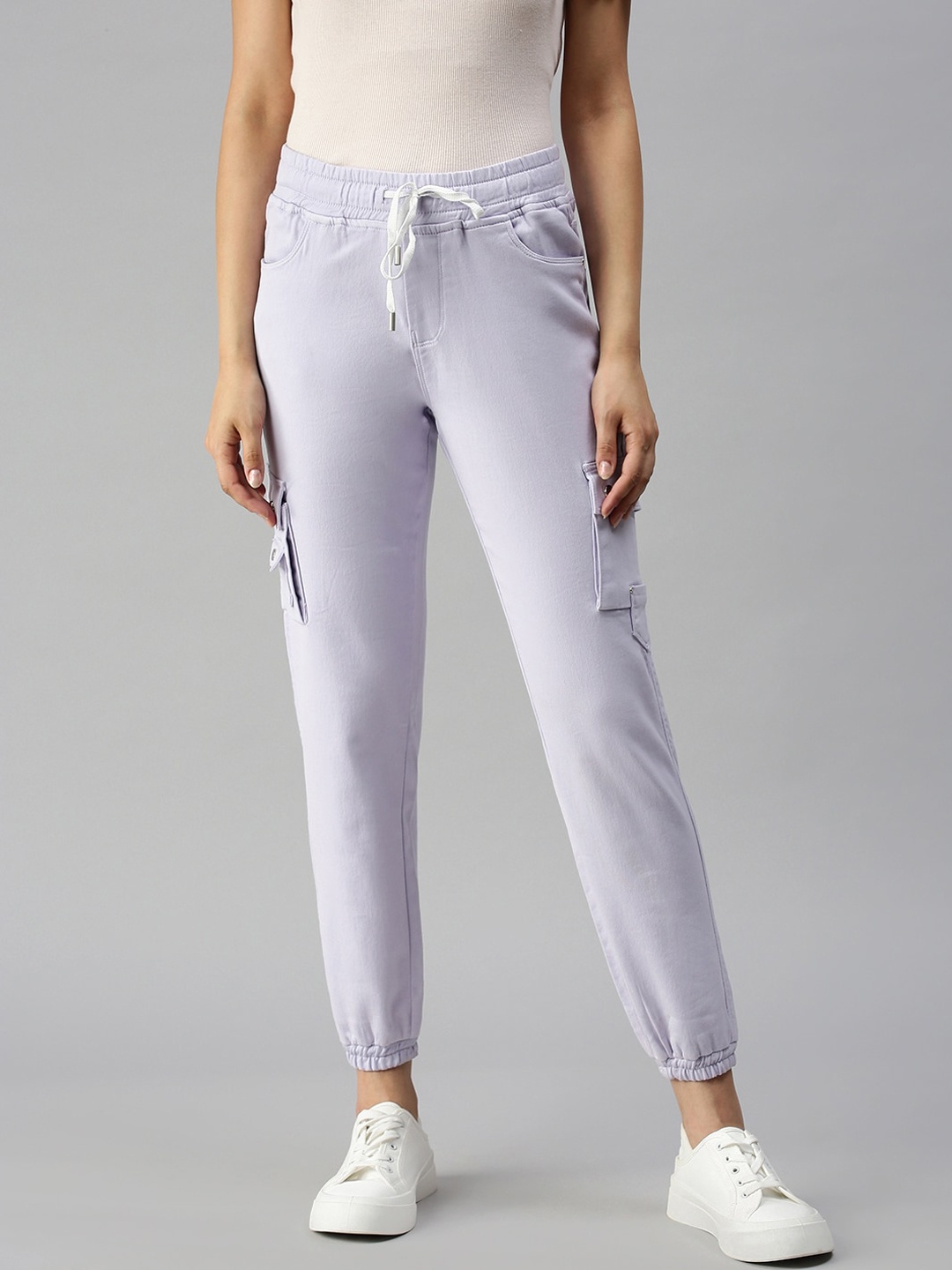 SHOWOFF Women Lavender Jogger High-Rise Low Distress Cuffed Hem Stretchable Denim Jeans
SHOWOFF Women Lavender Jogger High-Rise Low Distress Cuffed Hem Stretchable Denim Jeans