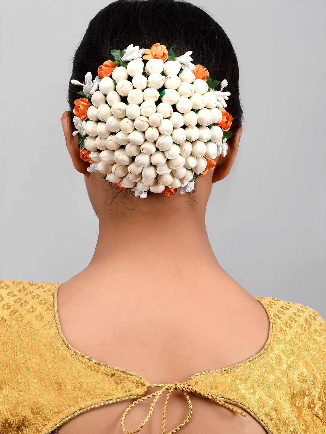Silvermerc Designs Women White & Orange Embellished Hair Bun Cover Hair Accessory Set
Silvermerc Designs Women White & Orange Embellished Hair Bun Cover Hair Accessory Set