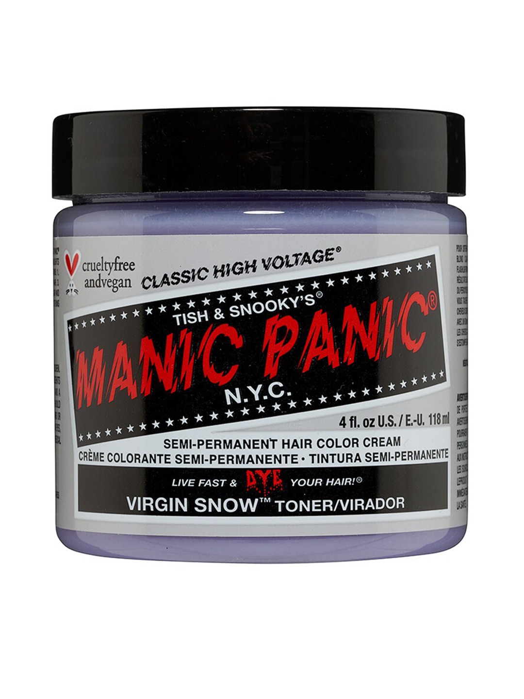 MANIC PANIC Classic High Voltage Semi-Permanent Hair Colour Cream - Virgin Snow, Grey
MANIC PANIC Classic High Voltage Semi-Permanent Hair Colour Cream - Virgin Snow, Grey