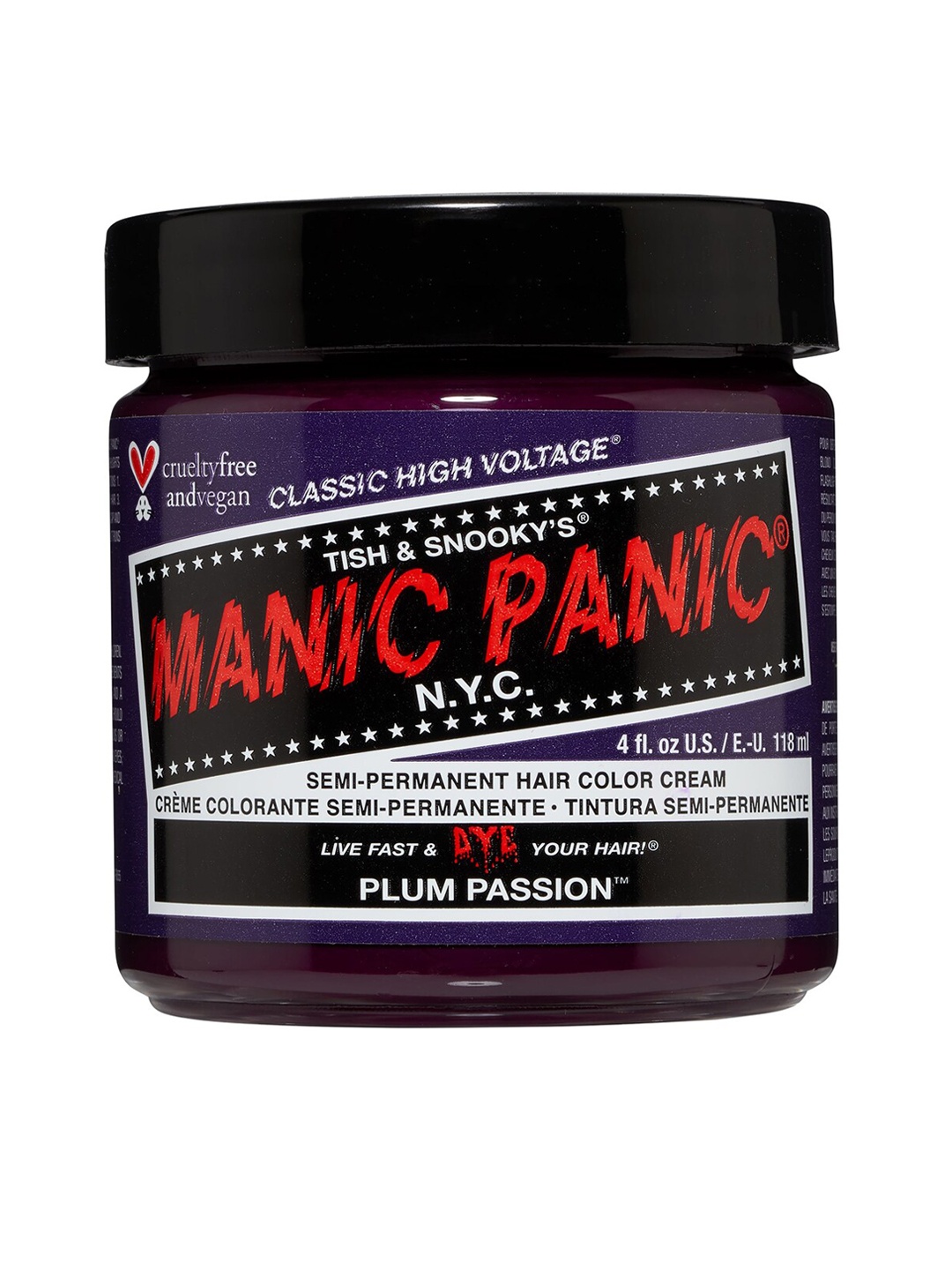 MANIC PANIC Classic High Voltage Semi-Permanent Hair Colour Cream - Plum Passion, Purple
MANIC PANIC Classic High Voltage Semi-Permanent Hair Colour Cream - Plum Passion, Purple