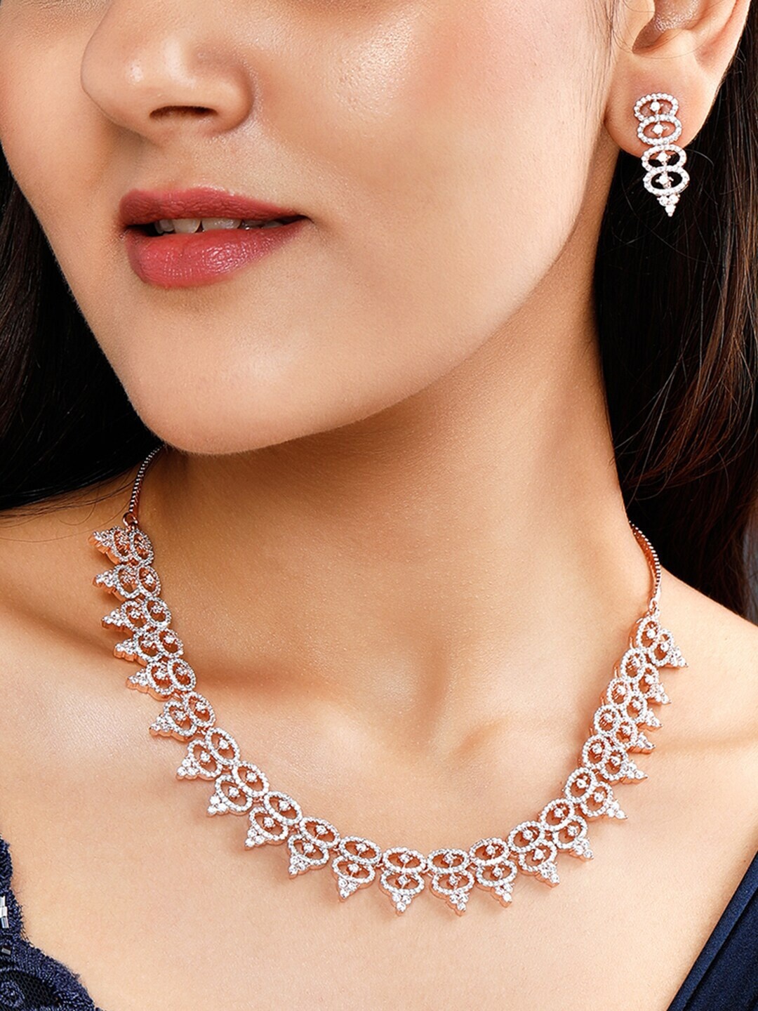 Rubans 22K Rose Gold Plated Cubic Zicronia & AD Studded Premium Jewellery Set
Rubans 22K Rose Gold Plated Cubic Zicronia & AD Studded Premium Jewellery Set
