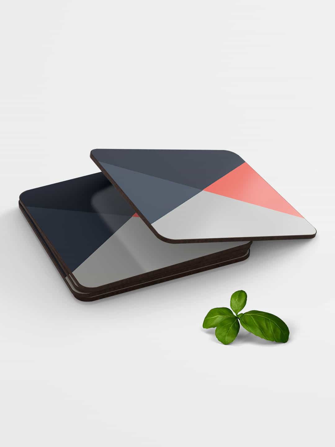 macmerise Set of 6 Multi-Coloured Criss Cross Printed Square Coasters