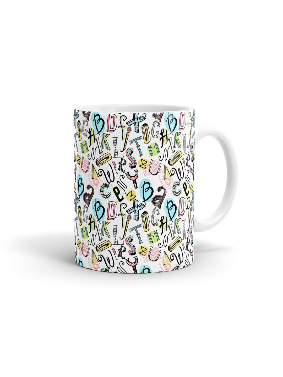 macmerise White & Blue Printed Ceramic Glossy Mug