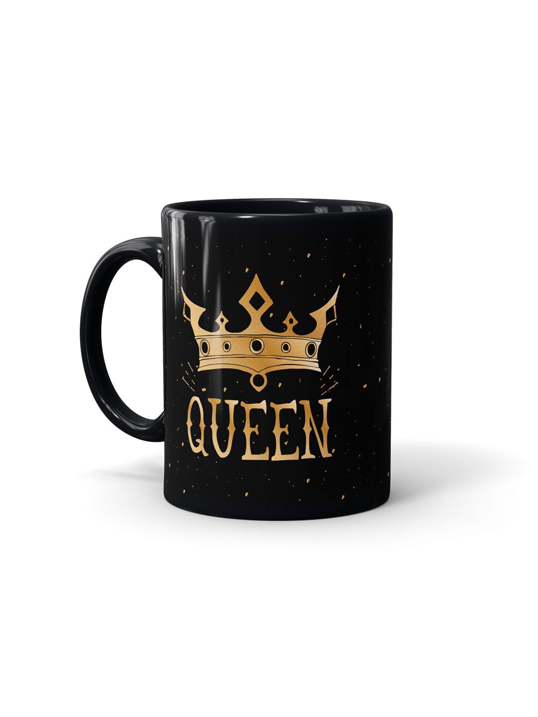 macmerise Black & Gold-Toned Printed Ceramic Glossy Mug