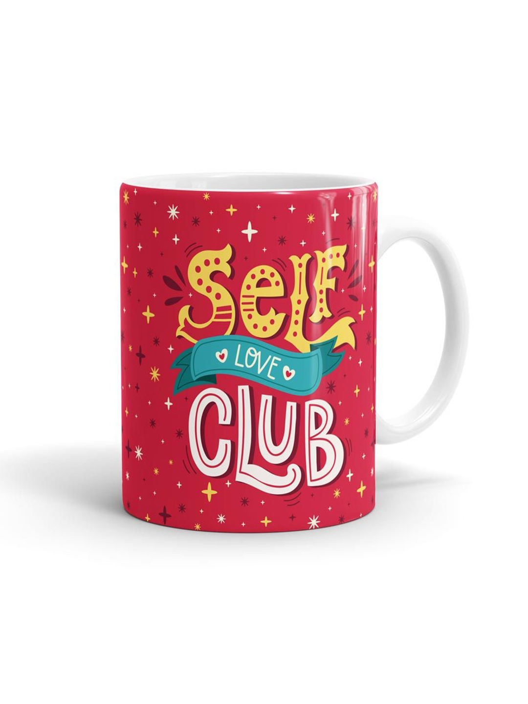 macmerise Red & White Printed Ceramic Glossy Mug