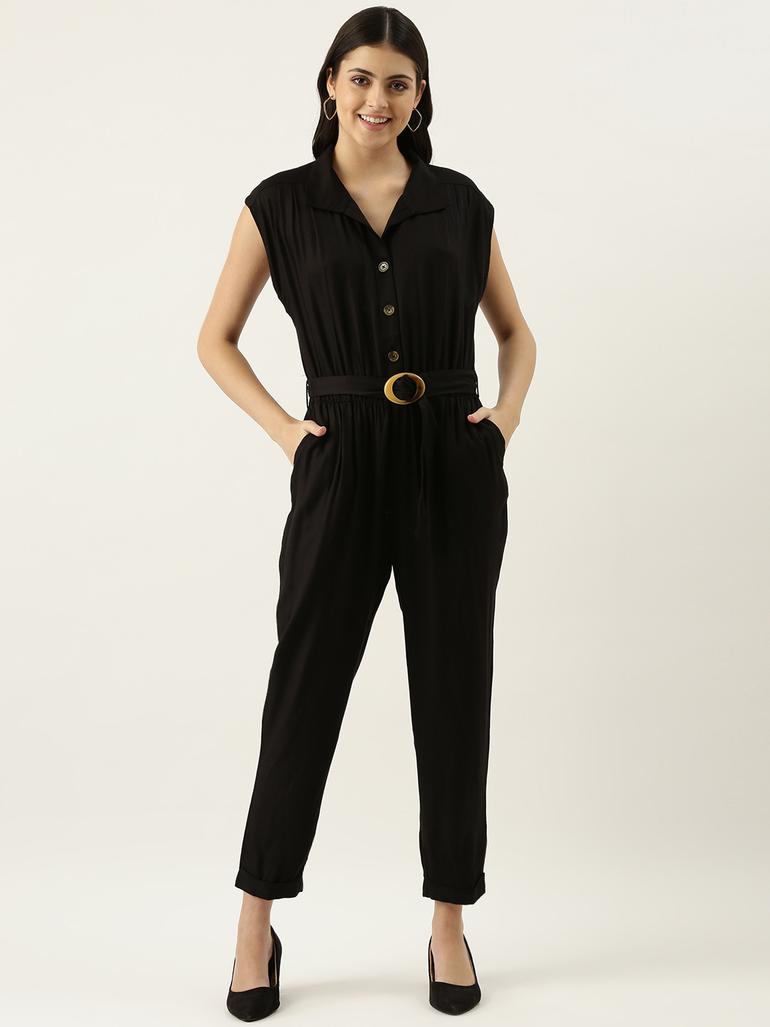 FOREVER 21 Black Pleated Basic Jumpsuit
FOREVER 21 Black Pleated Basic Jumpsuit