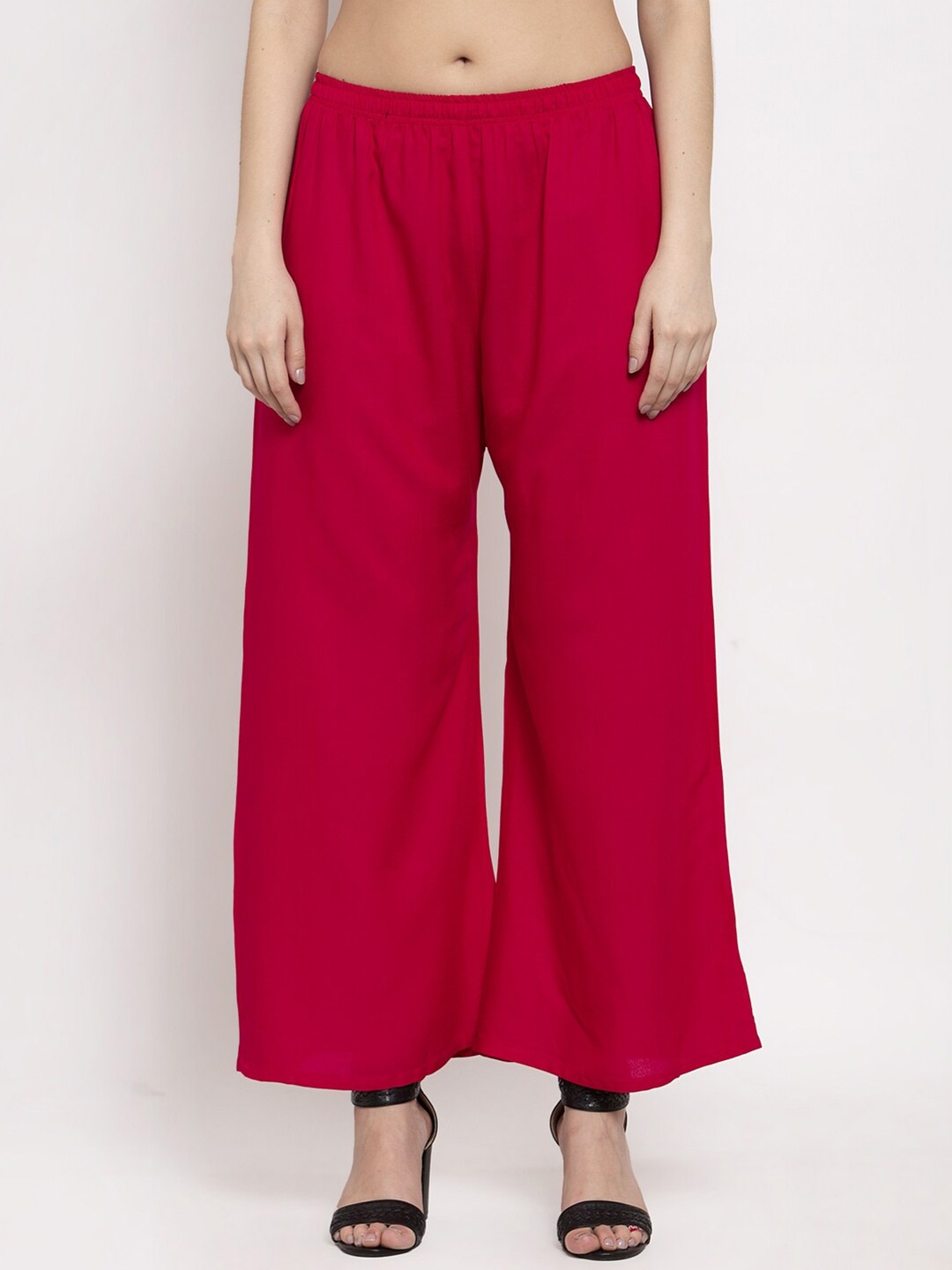 Miaz Lifestyle Women Fuchsia Pink Ethnic Palazzos