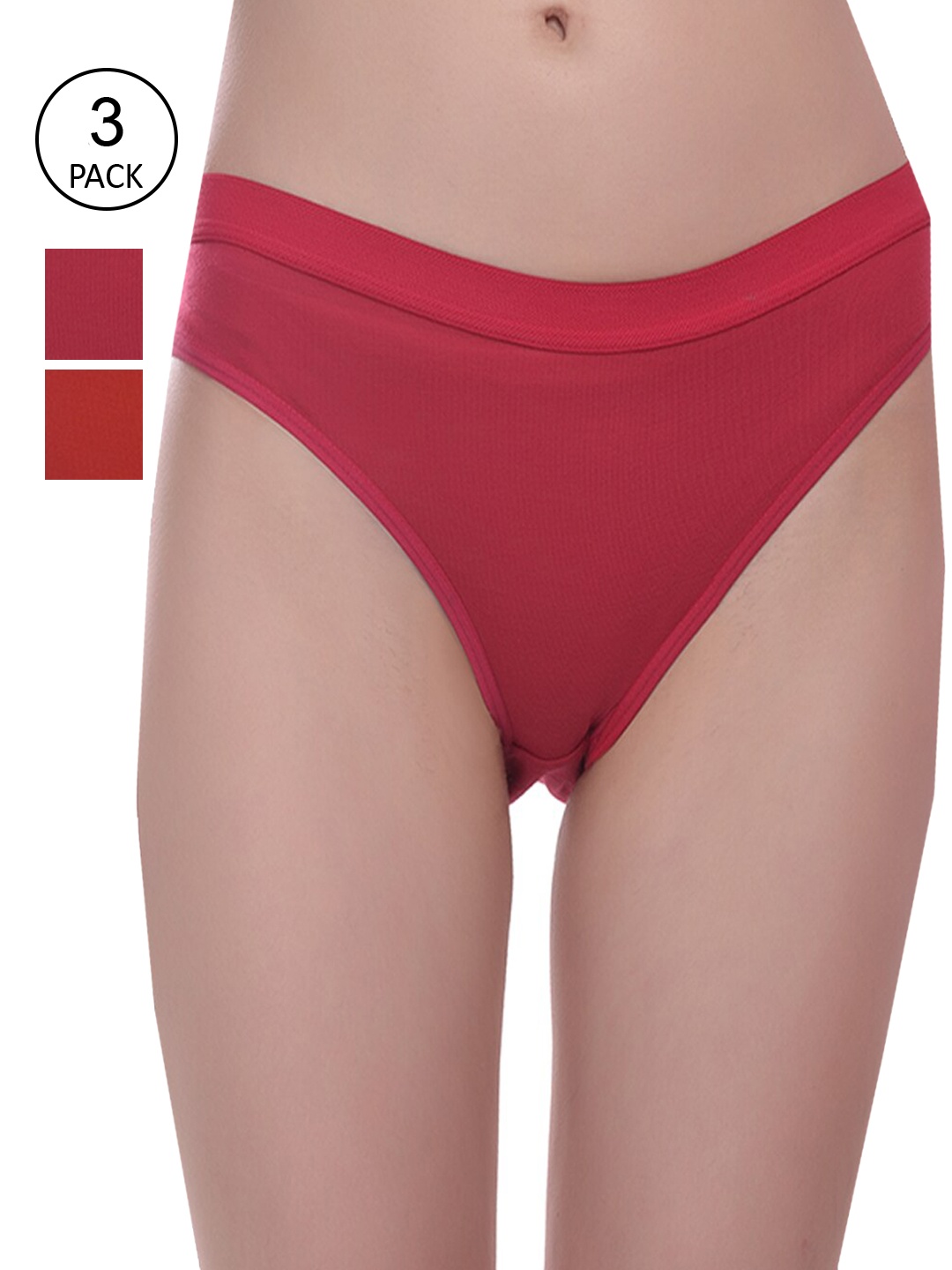 Fleurt Women Pack Of 3 Assorted Cotton Bikini Briefs