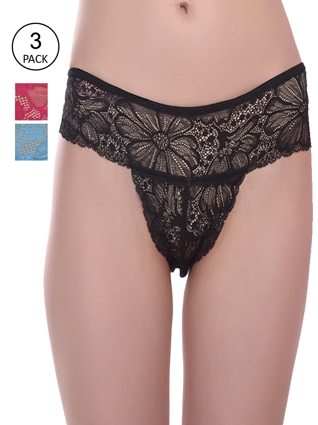 Fleurt Women Pack Of 3 Assorted Bikini Briefs