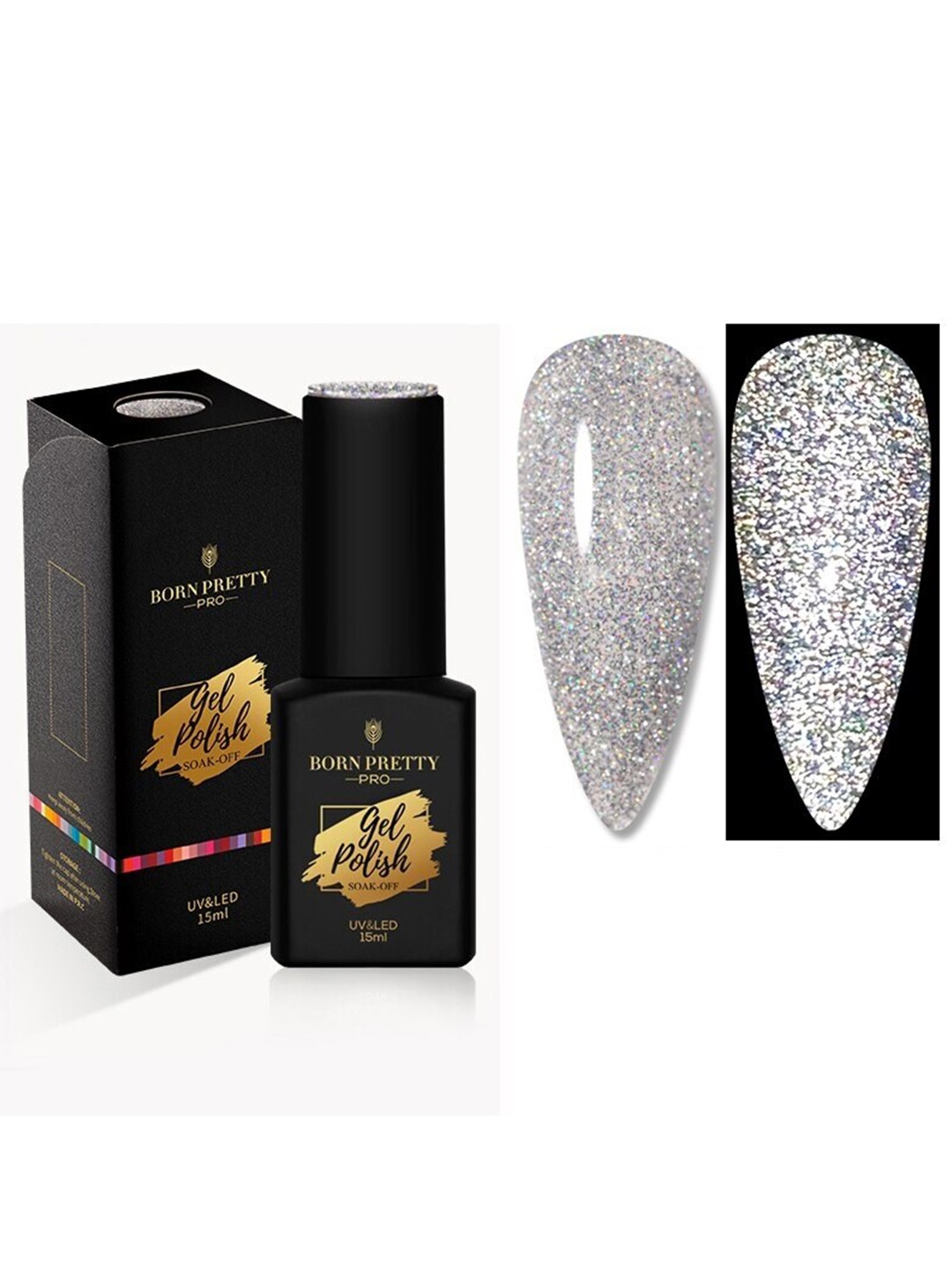 BORN PRETTY Pro Color Trubuty Series Soak Off UV Gel Nail Polish - Shade 03, Silver
BORN PRETTY Pro Color Trubuty Series Soak Off UV Gel Nail Polish - Shade 03, Silver