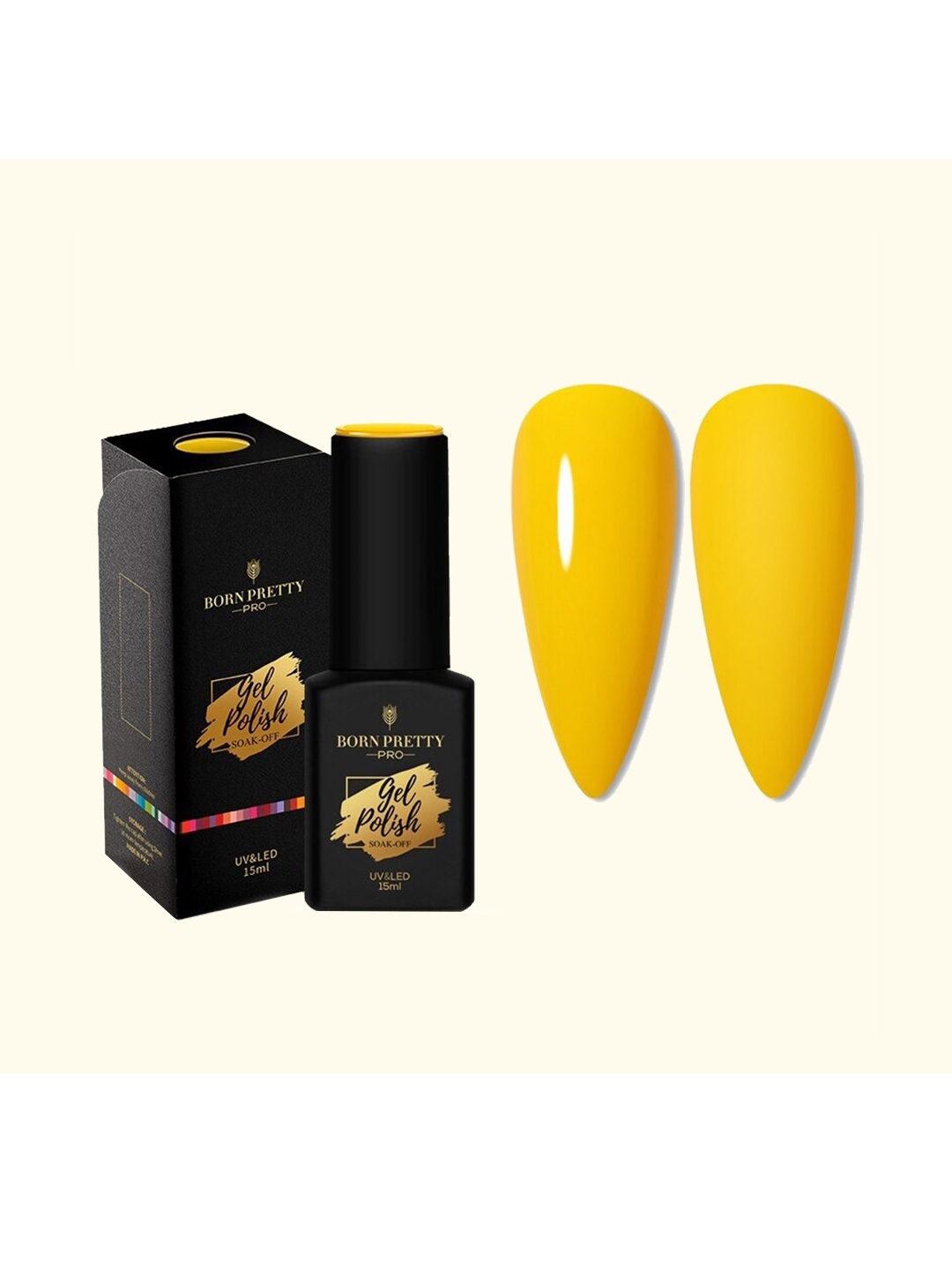 BORN PRETTY Pro Color Trubuty Series Soak Off UV Gel Nail Polish - Shade 16, Yellow
BORN PRETTY Pro Color Trubuty Series Soak Off UV Gel Nail Polish - Shade 16, Yellow