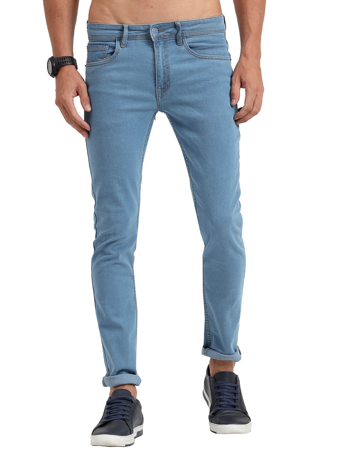 Old Grey Men Blue Slim Fit Jeans