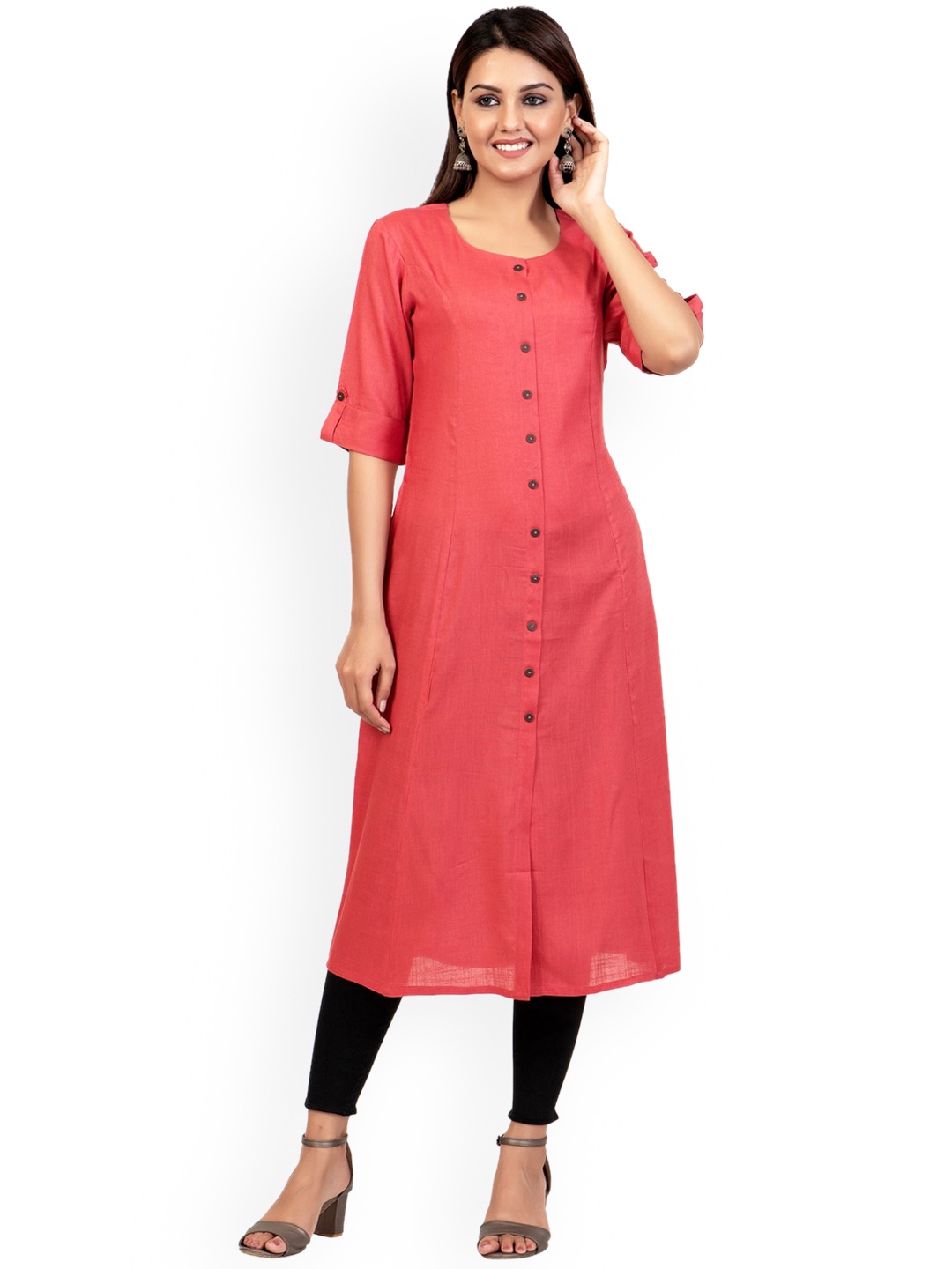 ZOLA Women Pink Button closure Kurta
