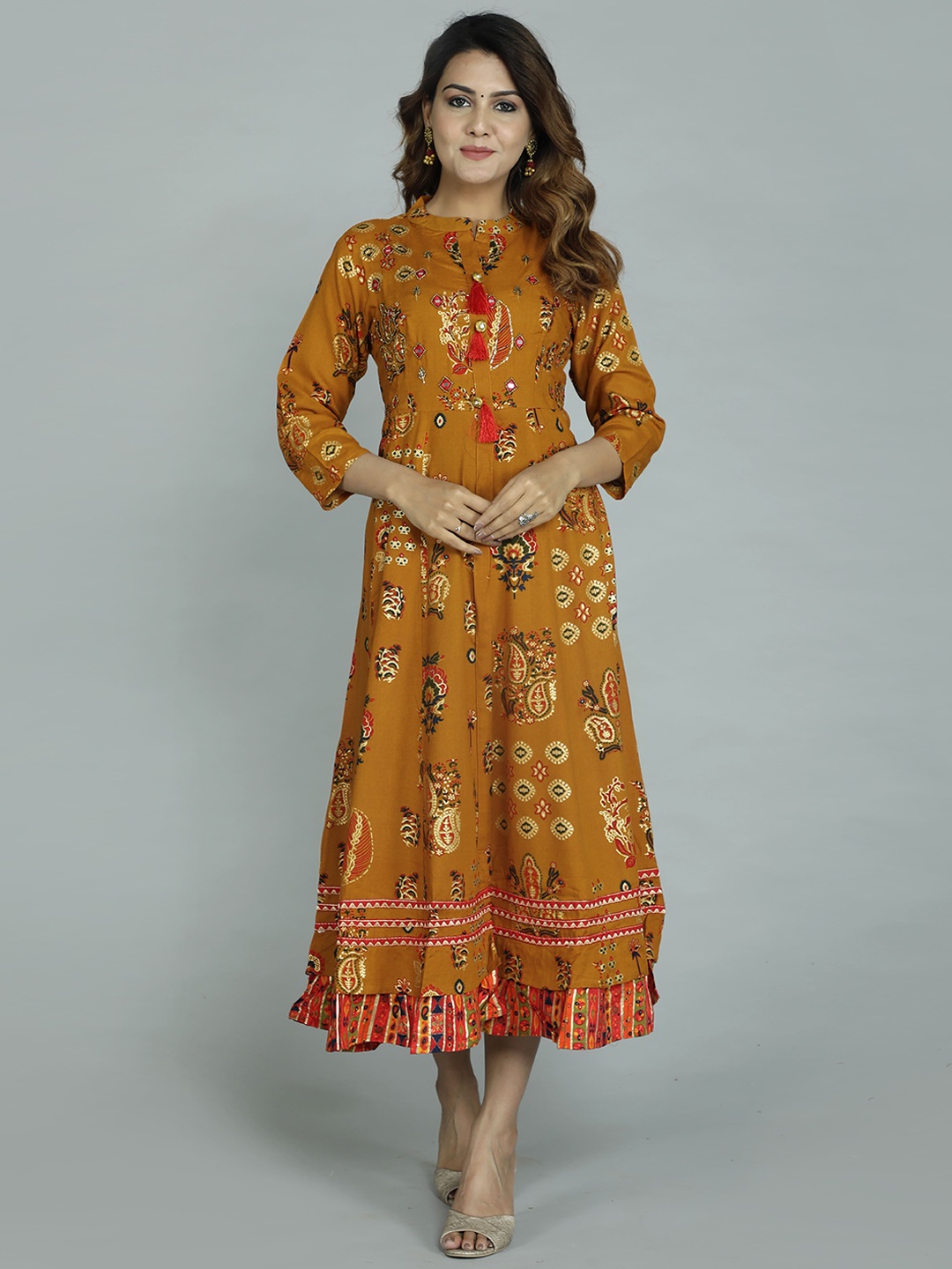 gvs shoppe Women Mustard Yellow Ethnic Motifs Printed Flared Sleeves Anarkali Kurta
gvs shoppe Women Mustard Yellow Ethnic Motifs Printed Flared Sleeves Anarkali Kurta