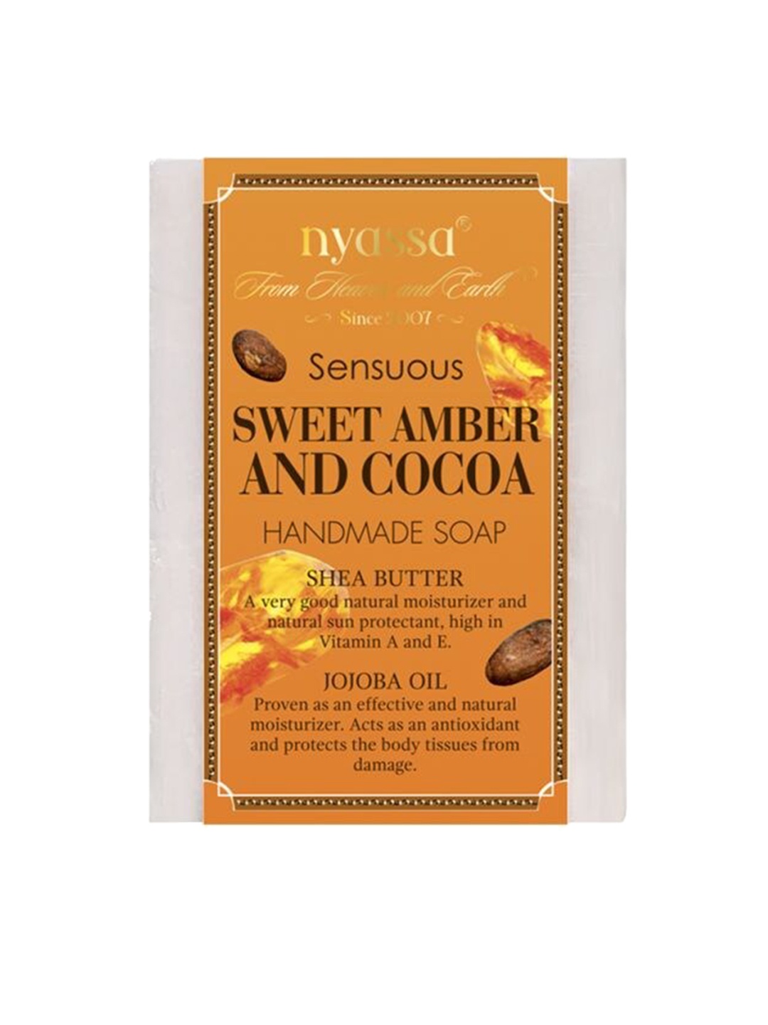 Nyassa Sensuous Sweet Amber & Cocoa Handmade Soap with Shea Butter & Jojoba Oil - 75 g, Orange
Nyassa Sensuous Sweet Amber & Cocoa Handmade Soap with Shea Butter & Jojoba Oil - 75 g, Orange