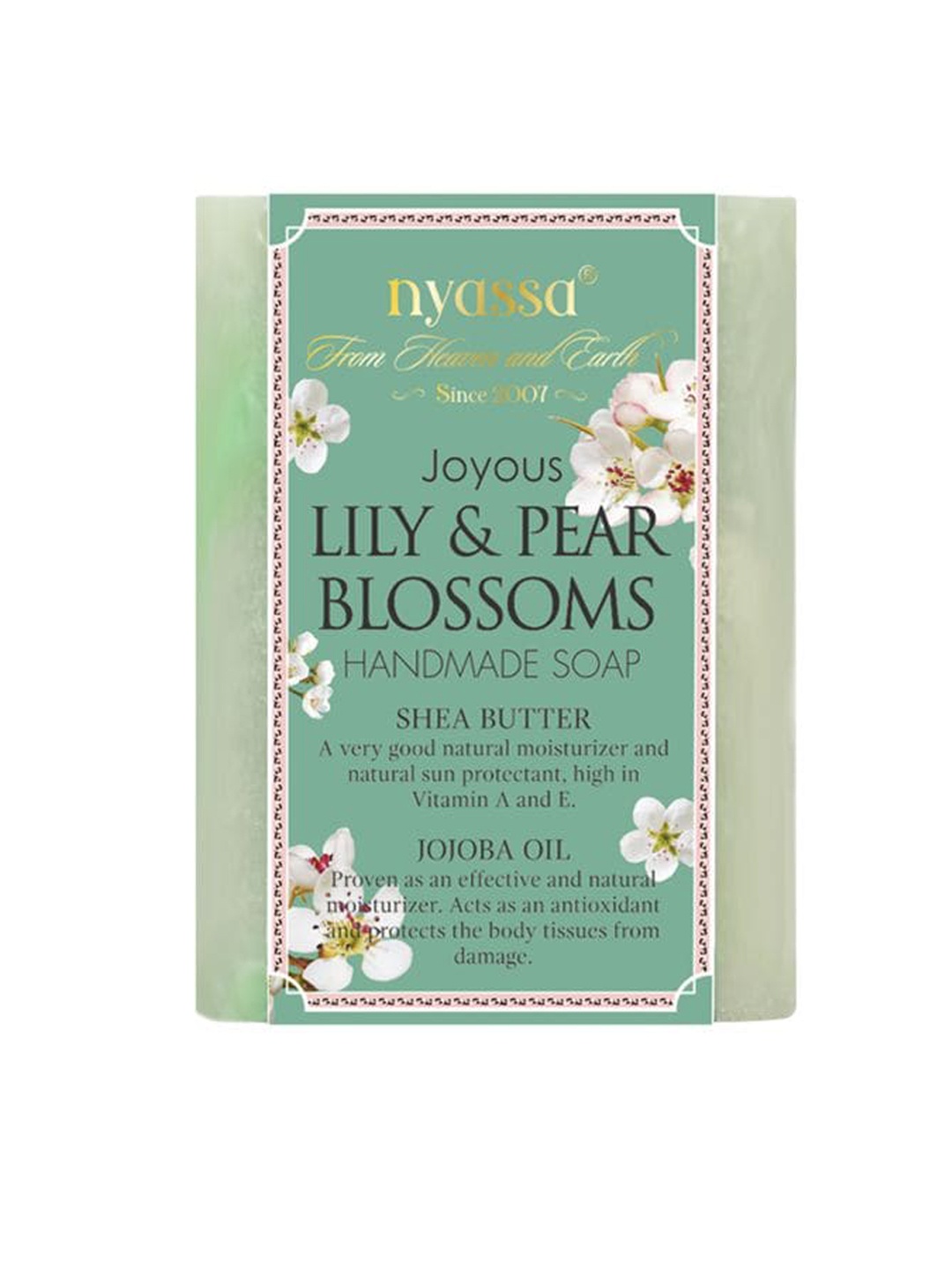 Nyassa Joyous Lily & Pear Blossoms Soap with Jojoba Oil & Shea Butter - 75g, Green
Nyassa Joyous Lily & Pear Blossoms Soap with Jojoba Oil & Shea Butter - 75g, Green