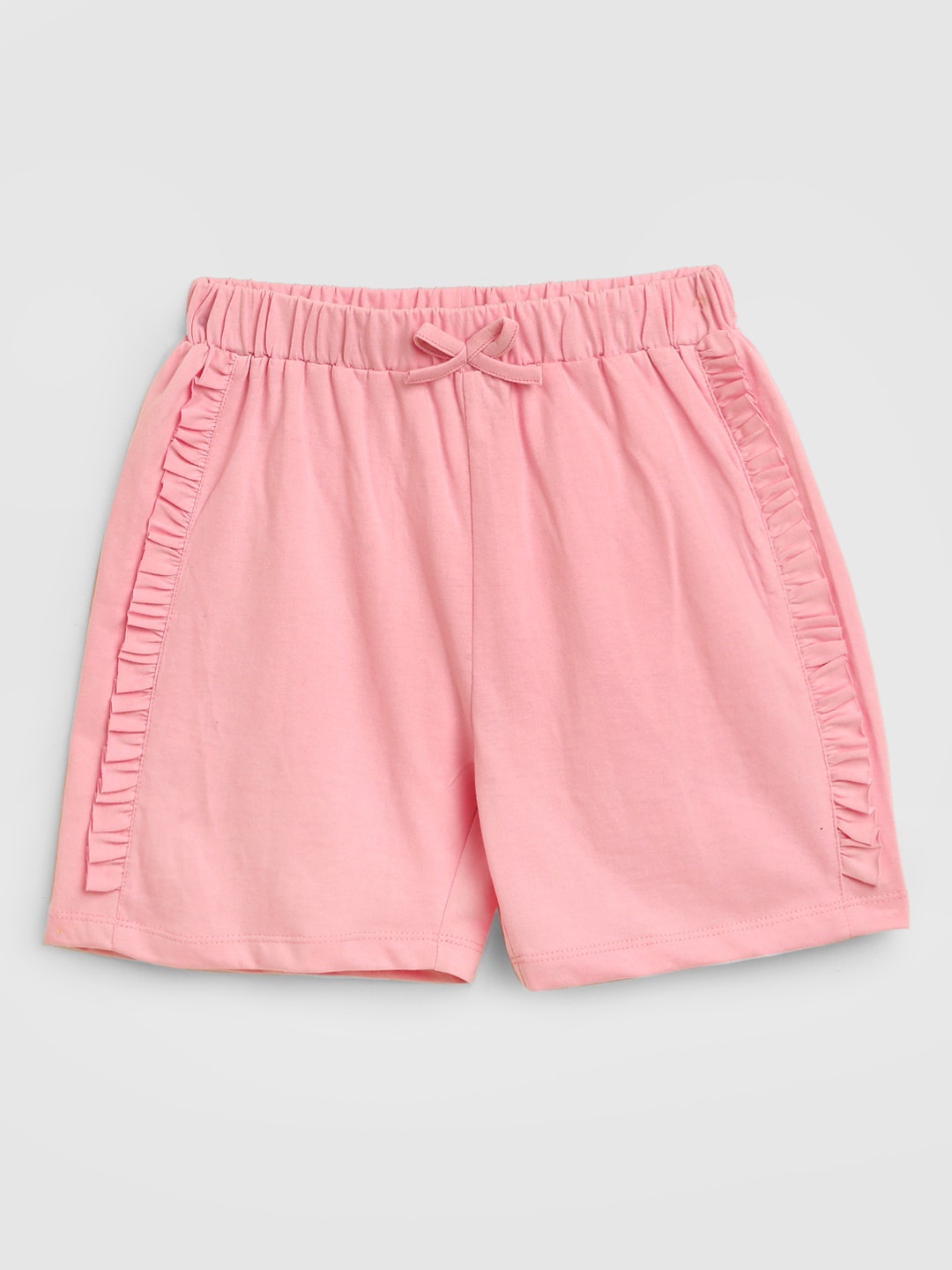 YK Girls Pink Cotton Shorts