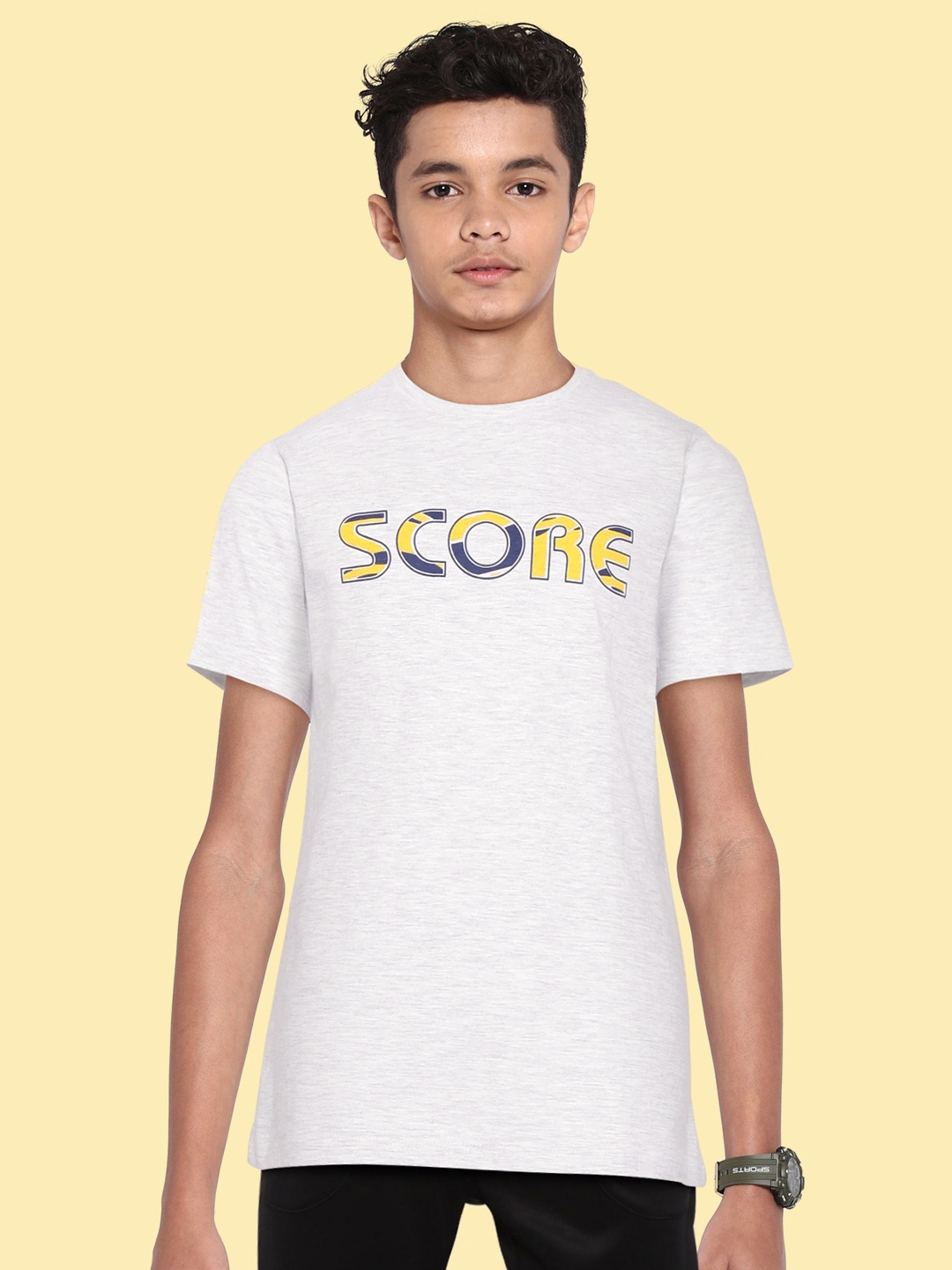 HRX By Hrithik Roshan Active U-17 Boys White Bio-Wash Brand Carrier Tshirts, Grey melange
HRX By Hrithik Roshan Active U-17 Boys White Bio-Wash Brand Carrier Tshirts, Grey melange