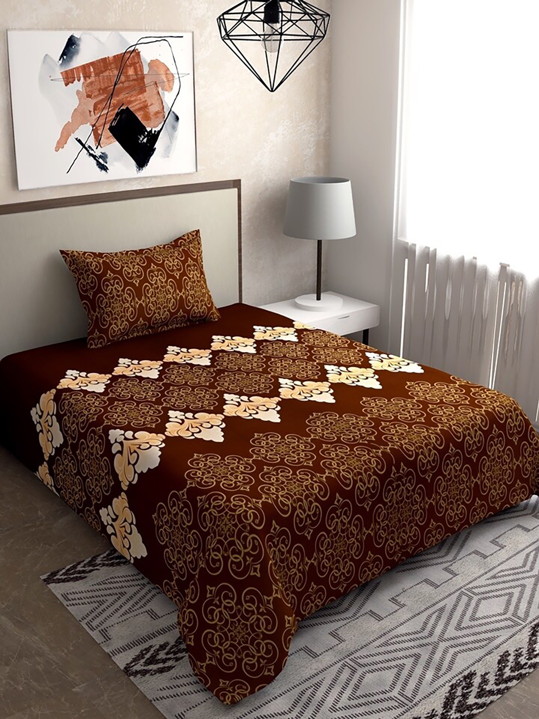 Salona Bichona Maroon & Off White Ethnic Motifs 120 TC Single Bedsheet with 1 Pillow Covers
Salona Bichona Maroon & Off White Ethnic Motifs 120 TC Single Bedsheet with 1 Pillow Covers